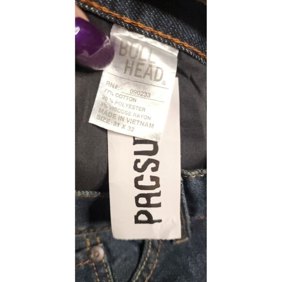 Rare Vintage NEW Bullhead PACSUN Slim Fit Blue Denim Jeans Mens Size 31x32 NWT - Picture 8 of 9